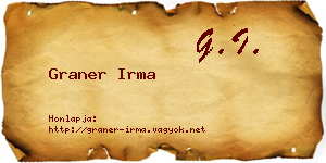 Graner Irma névjegykártya