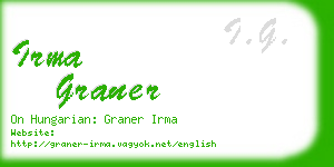 irma graner business card